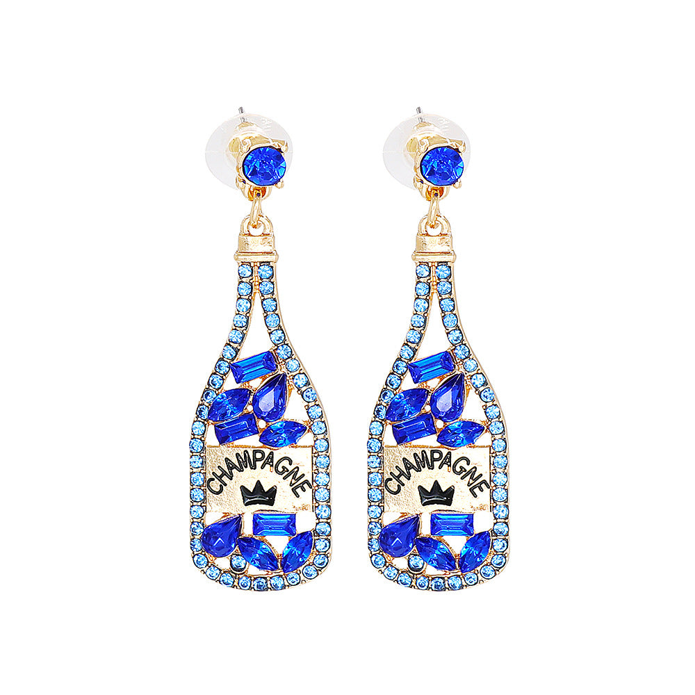 Wholesale Party Wine Bottle Alloy Earrings